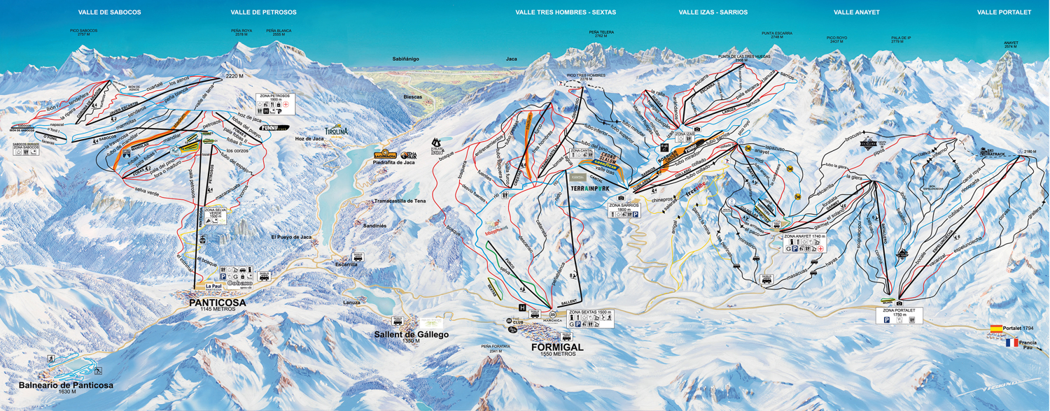 plano de pistas formigal panticosa